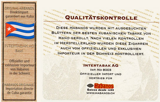Intertabak AG Qualitätsgarantie